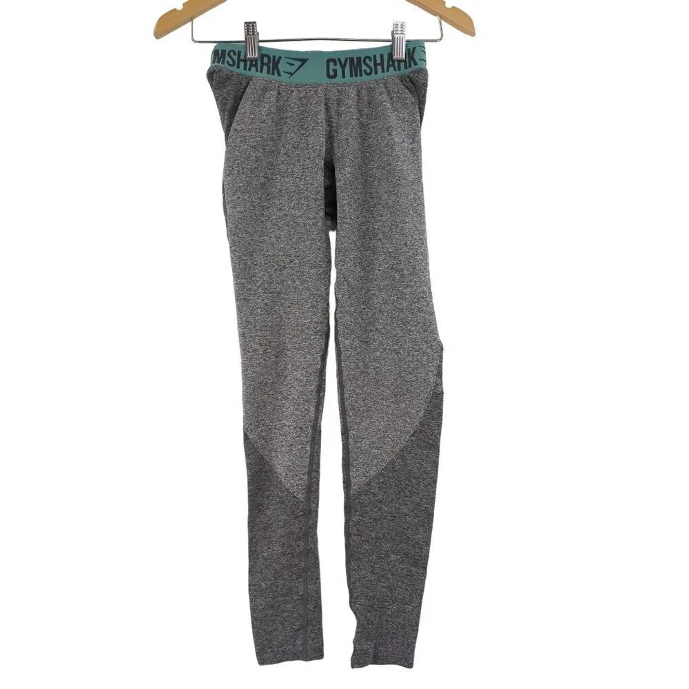 Gymshark Flex V3‎ Leggings Womens Small Gray Blue Athletic Activewear